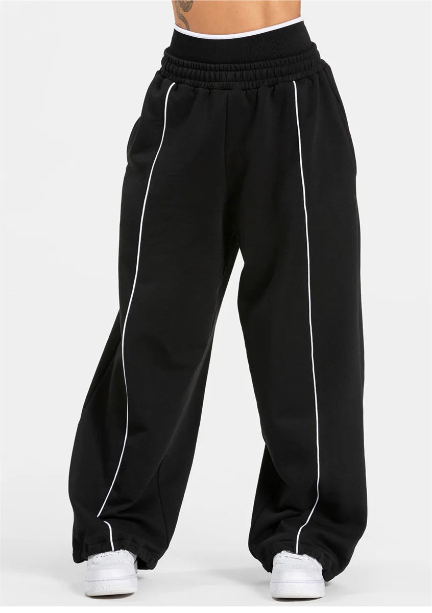 Women's Jogger Straight Trousers Trendy Sports Pants Running Yoga Pants Casual Pockets Women Loose Low Waist Wide Leg Pant Mujer
