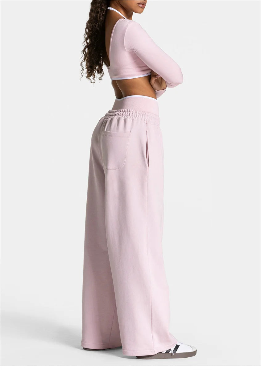 Women's Jogger Straight Trousers Trendy Sports Pants Running Yoga Pants Casual Pockets Women Loose Low Waist Wide Leg Pant Mujer