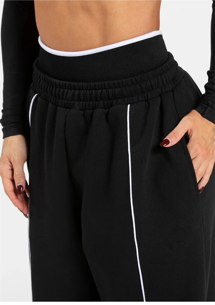 Women's Jogger Straight Trousers Trendy Sports Pants Running Yoga Pants Casual Pockets Women Loose Low Waist Wide Leg Pant Mujer