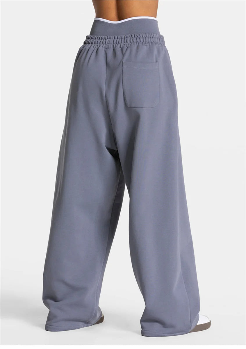 Women's Jogger Straight Trousers Trendy Sports Pants Running Yoga Pants Casual Pockets Women Loose Low Waist Wide Leg Pant Mujer