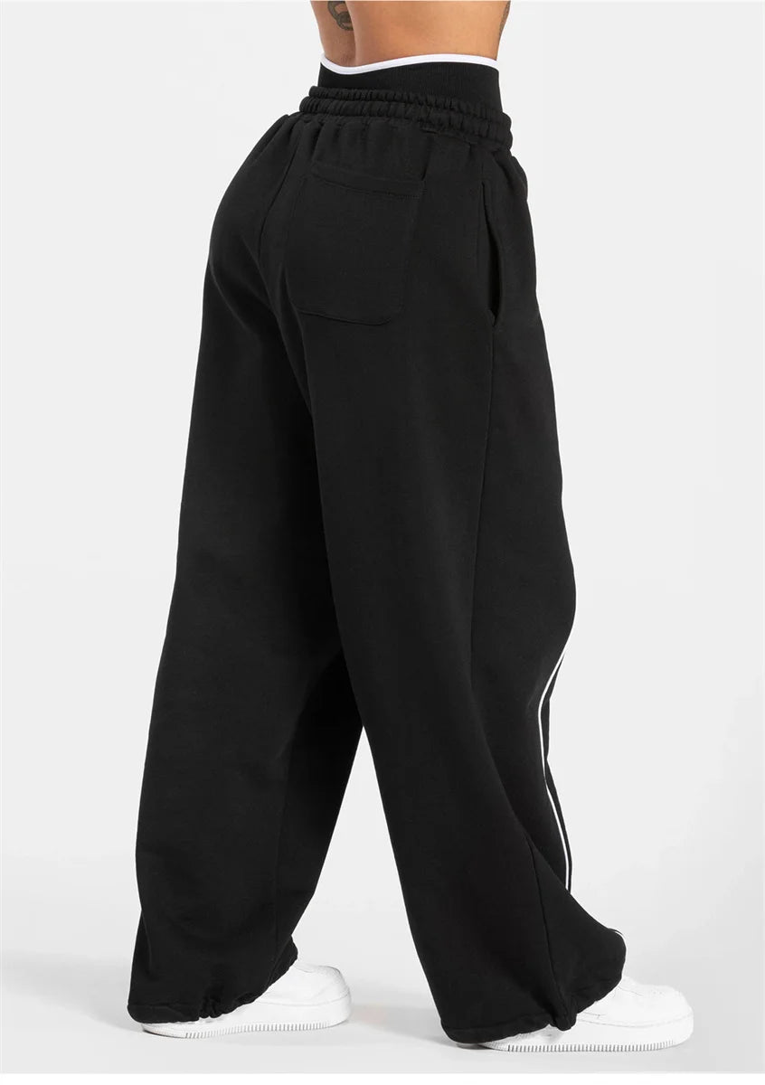 Women's Jogger Straight Trousers Trendy Sports Pants Running Yoga Pants Casual Pockets Women Loose Low Waist Wide Leg Pant Mujer