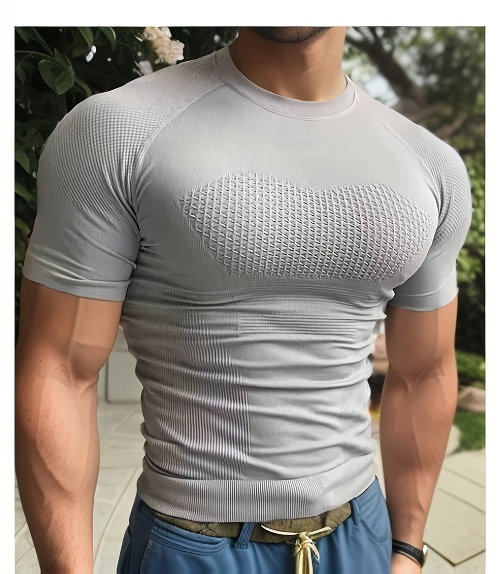 Summer Professional Fitness Wear Seamless Short-Sleeved Sports Men's Running Training Compression Tight-Fitting Outdoor Tops Quick-Drying T-Shirts