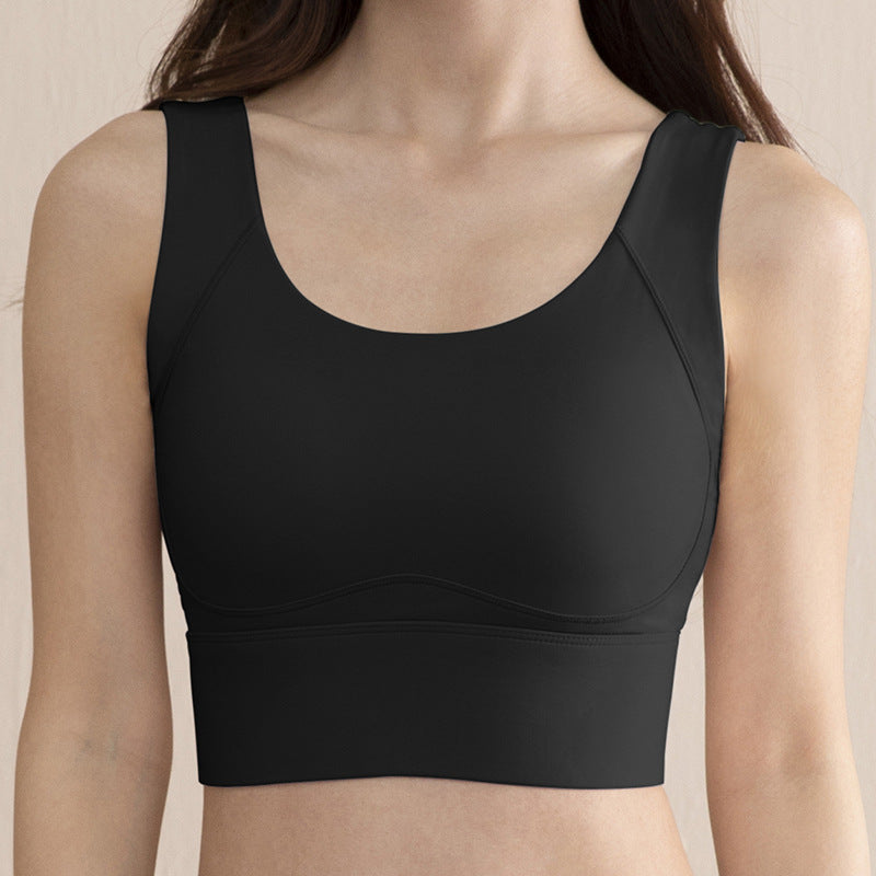 High-Strength Anti-Sagging Sports Bra for Women with Four-Row Buckle Fixed Cup Fitness Yoga Bra and Beautiful Back Sports Vest