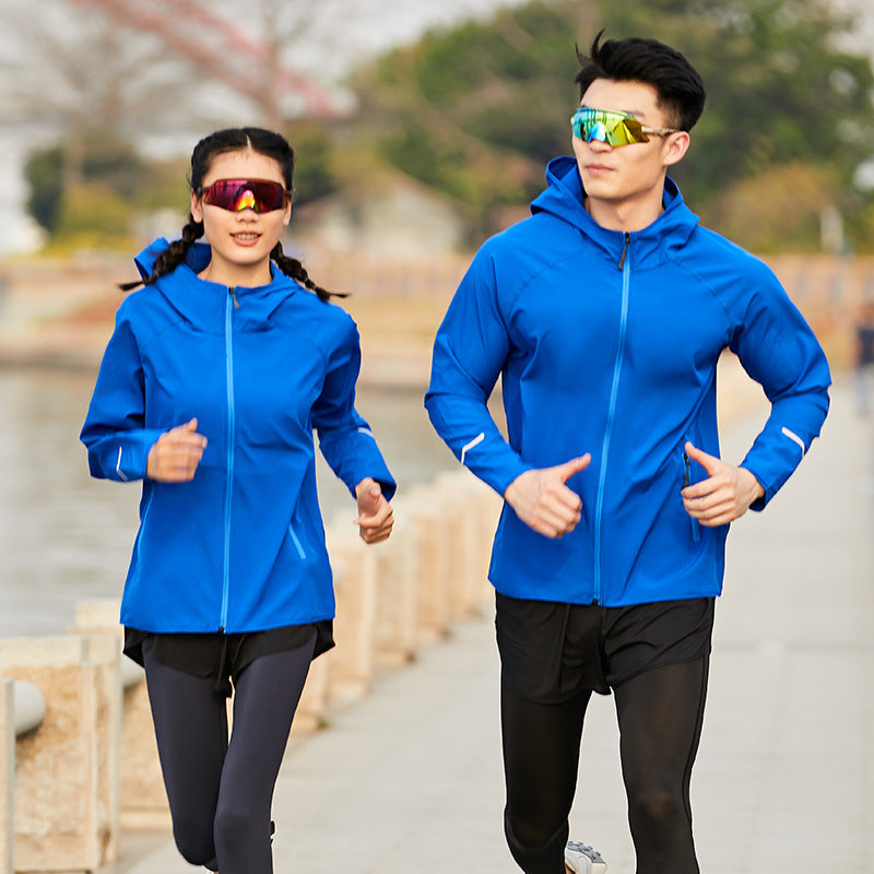 Cross-Border Men's and Women's Running Stylish Windbreaker Outdoor Sports Hooded Jacket Lightweight Breathable Long-Sleeve Casual Zip-Up Shirt