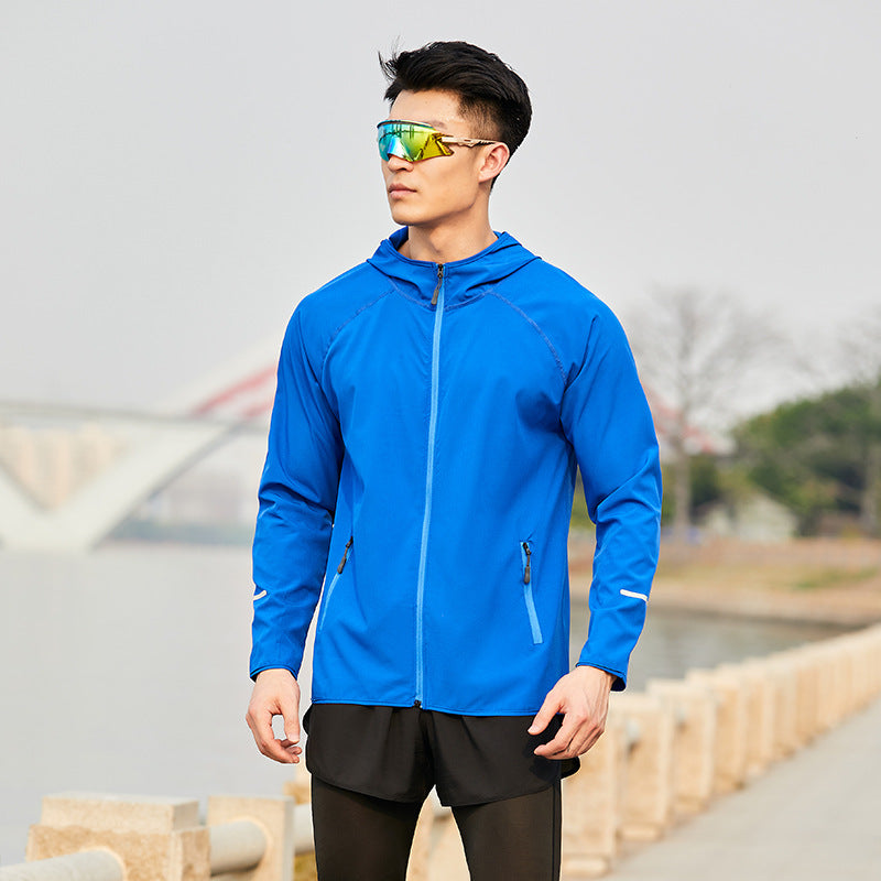 Cross-Border Men's and Women's Running Stylish Windbreaker Outdoor Sports Hooded Jacket Lightweight Breathable Long-Sleeve Casual Zip-Up Shirt