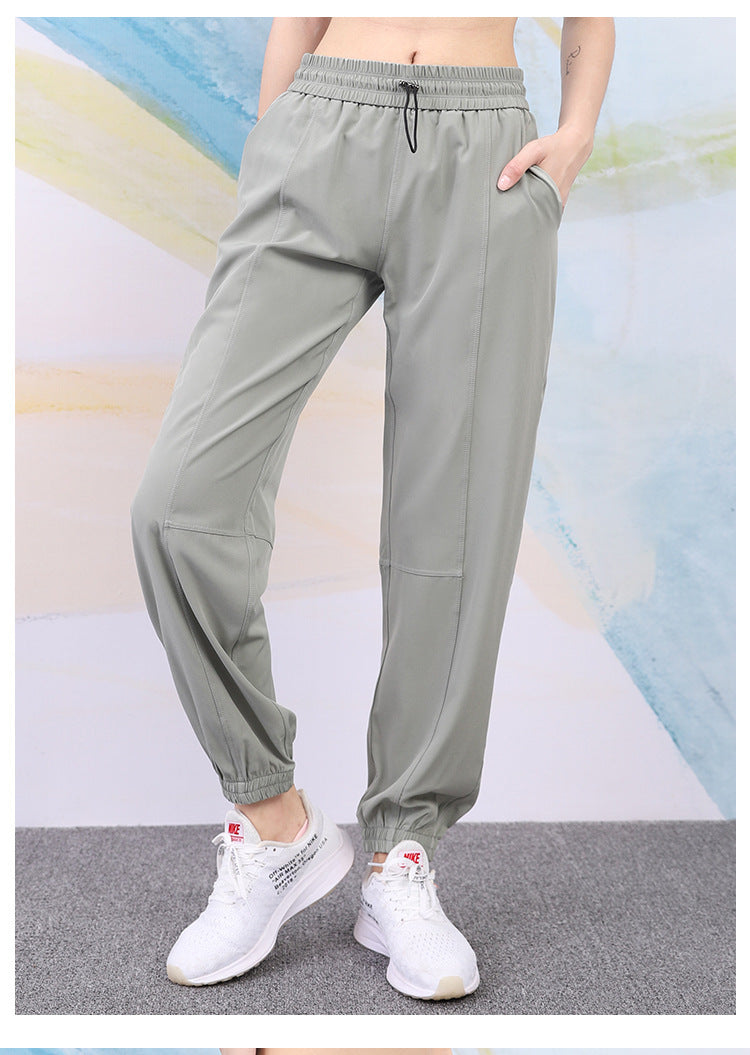 Women's Sports Pants Breathable Running Thin Leg Long Outdoor High Waist Quick-drying Loose Casual Yoga Fitness Pants