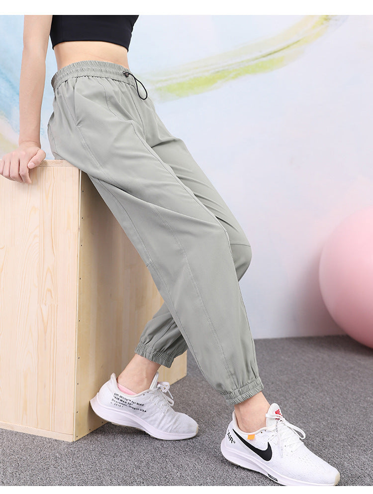 Women's Sports Pants Breathable Running Thin Leg Long Outdoor High Waist Quick-drying Loose Casual Yoga Fitness Pants