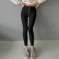 European and American New Style Women's High-Waisted Butt-Lifting Zipper Tummy Control Yoga Pants Nude Tight Leggings Wholesale