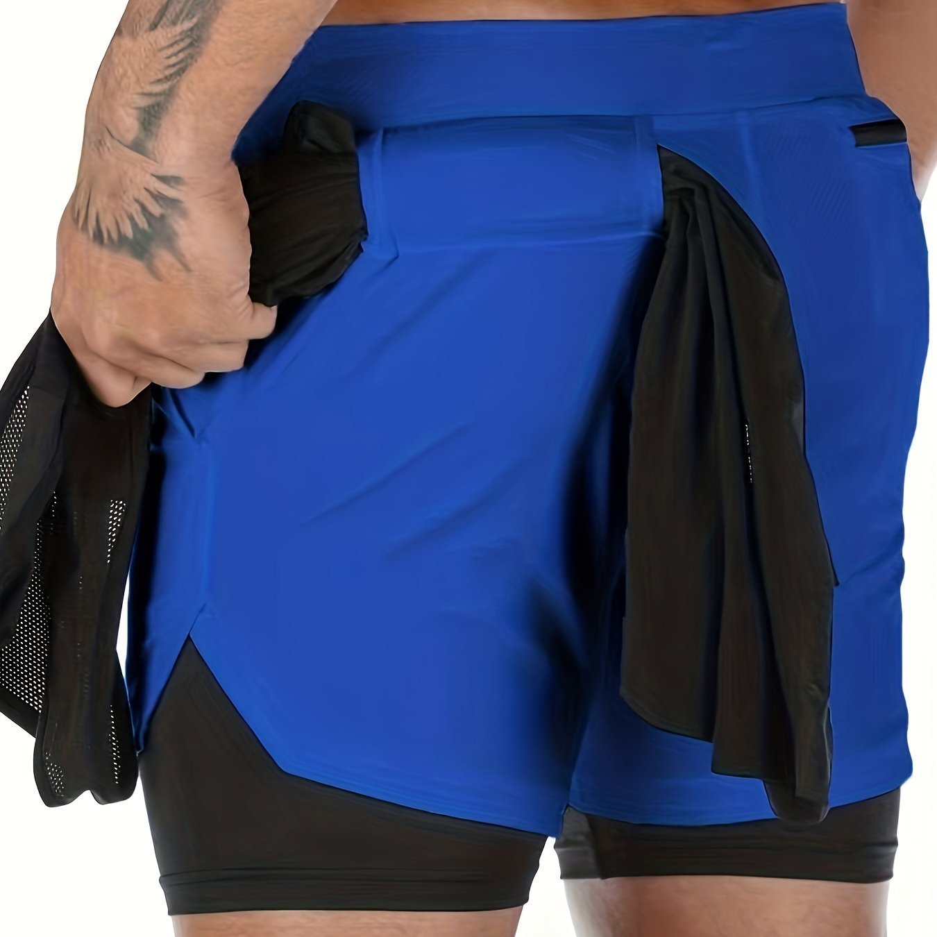 [Quick Dry Gym Shorts] Quick Dry Two-Layer Men's Gym Shorts
