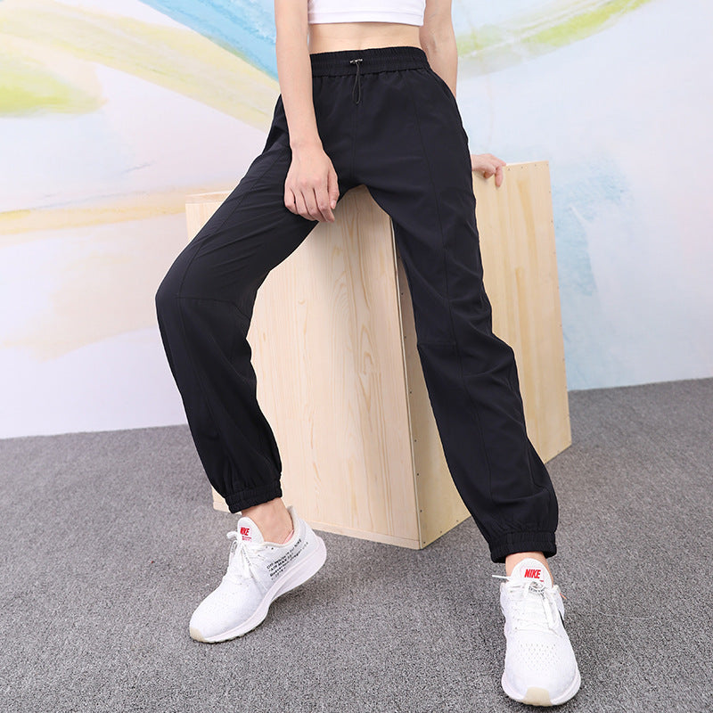 Women's Sports Pants Breathable Running Thin Leg Long Outdoor High Waist Quick-drying Loose Casual Yoga Fitness Pants