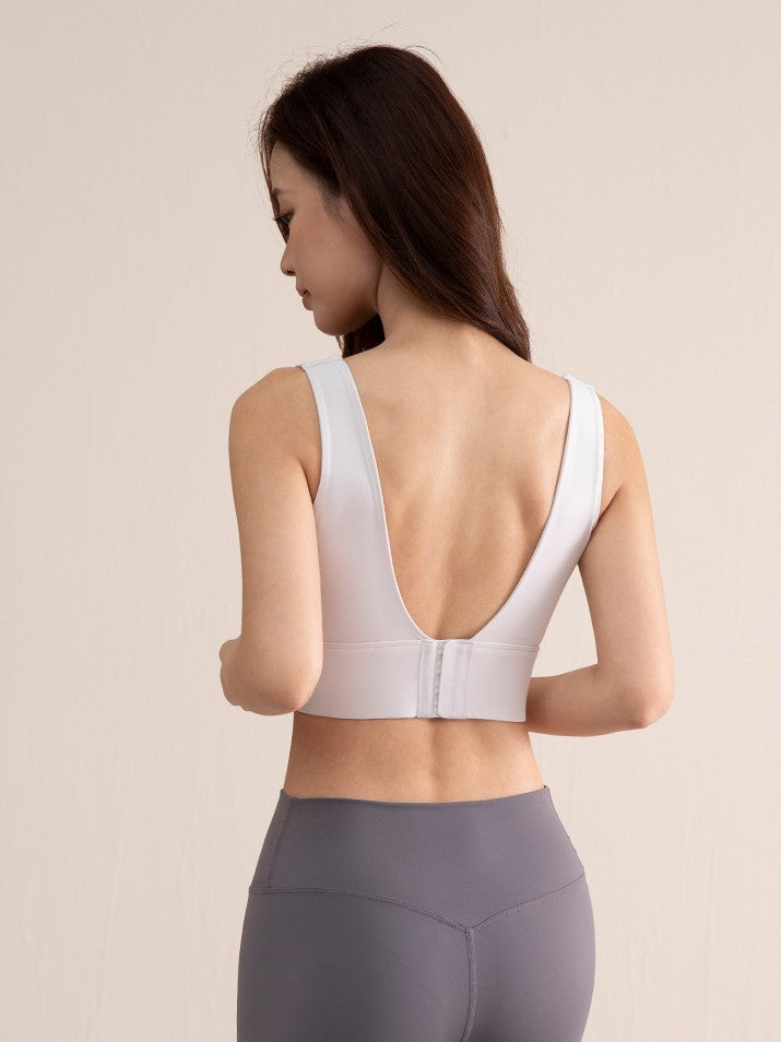 High-Strength Anti-Sagging Sports Bra for Women with Four-Row Buckle Fixed Cup Fitness Yoga Bra and Beautiful Back Sports Vest
