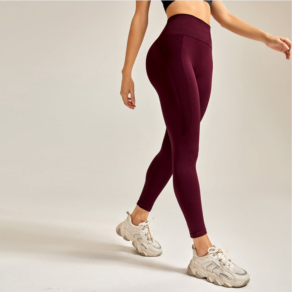 Cross-Border High-Waisted Peach Butt Quick-Drying Breathable High-Waisted Slim-Fitting Leggings Running Fitness Yoga Sports Tights