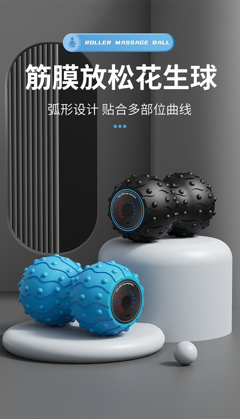 New Electric Fascia Explosion Vibration Massage Ball Peanut Ball Body Massage Foam Shaft Vibration Muscle Roller
