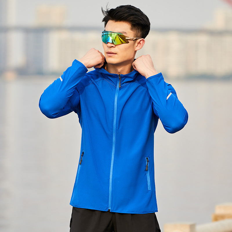 Cross-Border Men's and Women's Running Stylish Windbreaker Outdoor Sports Hooded Jacket Lightweight Breathable Long-Sleeve Casual Zip-Up Shirt