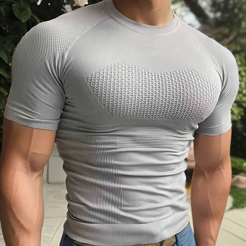 Professional Fitness Suit Seamless Short-sleeved Sports T-shirt Men's Summer Running Training Quick-drying Compression Tight Outdoor Top