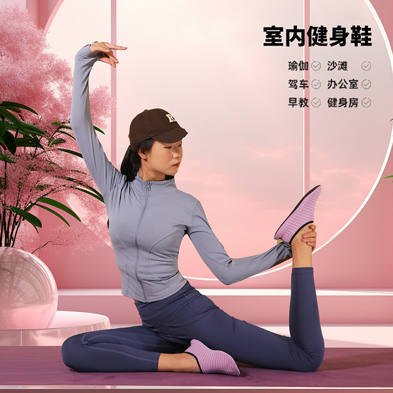 Yoga Shoes Men's and Women's Breathable Soft Bottom Non-Slip Wear-Resistant Rope Skipping Exercise Dance Treadmill Lightweight Indoor Fitness Shoes