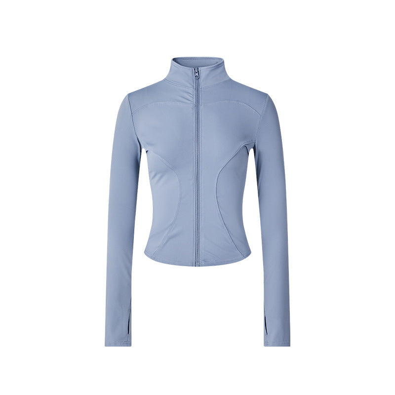 Spring Fitness Clothing Yoga Sports Jacket Women's Thin Slim-Fit Quick-Dry Stand-Up Collar Long-Sleeve Top High-End Fitness Wear