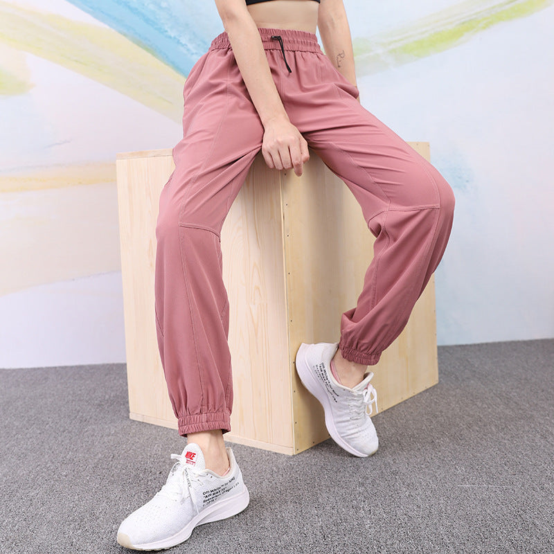 Women's Sports Pants Breathable Running Thin Leg Long Outdoor High Waist Quick-drying Loose Casual Yoga Fitness Pants