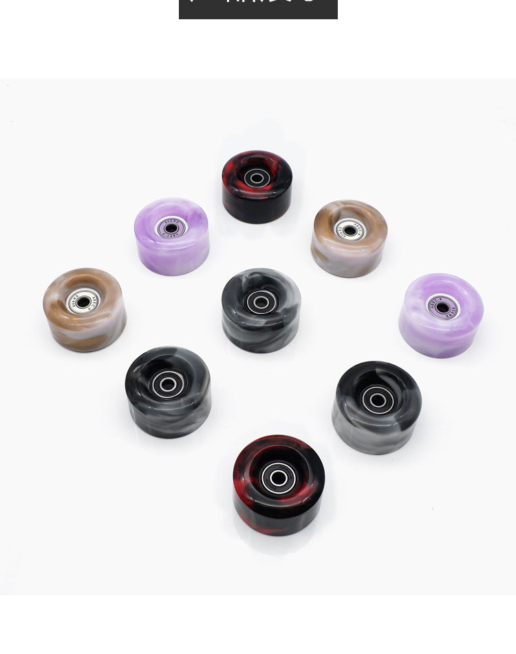Double-row roller skates PU high elastic shock absorption mixed color wheel four-wheel skates non-luminous wheel roller skate universal wheel