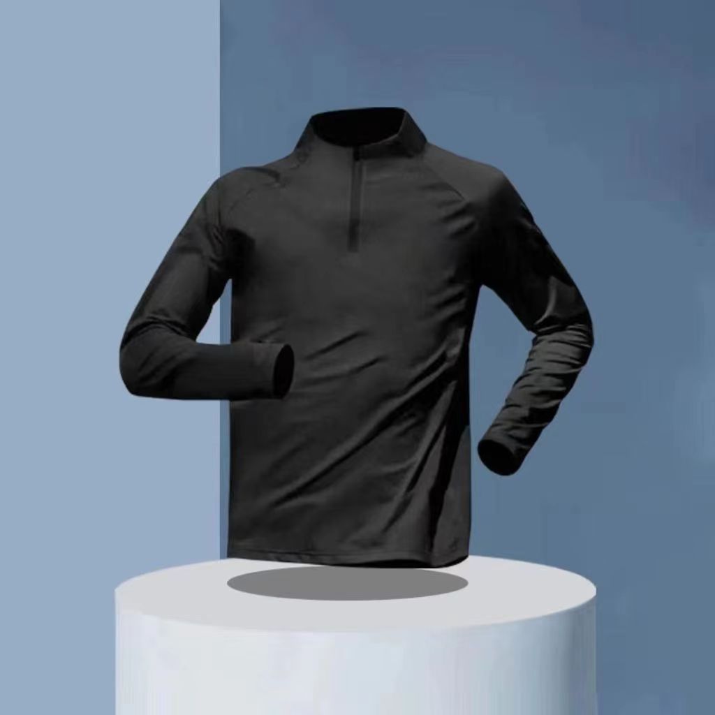 Half-Zipper Training Clothes Men's Long-Sleeved Quick-Dry Running Clothes Sports Track and Field Sports T-Shirt Top Running Fitness Clothes