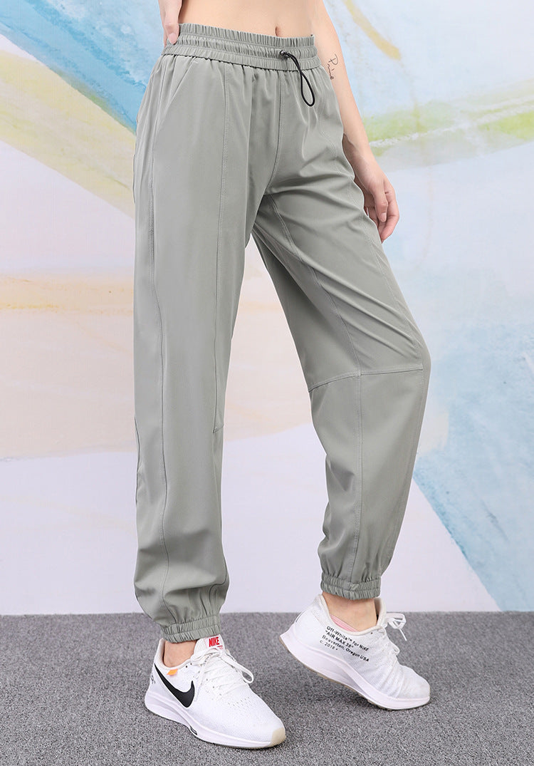 Women's Sports Pants Breathable Running Thin Leg Long Outdoor High Waist Quick-drying Loose Casual Yoga Fitness Pants