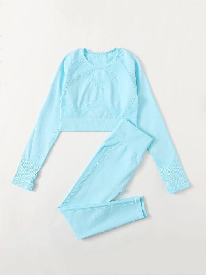 European-Style Cross-Border Popular Autumn and Winter Pilates Sports Running Fitness Quick-Drying Long-Sleeved Long Pants Women's Yoga Suit