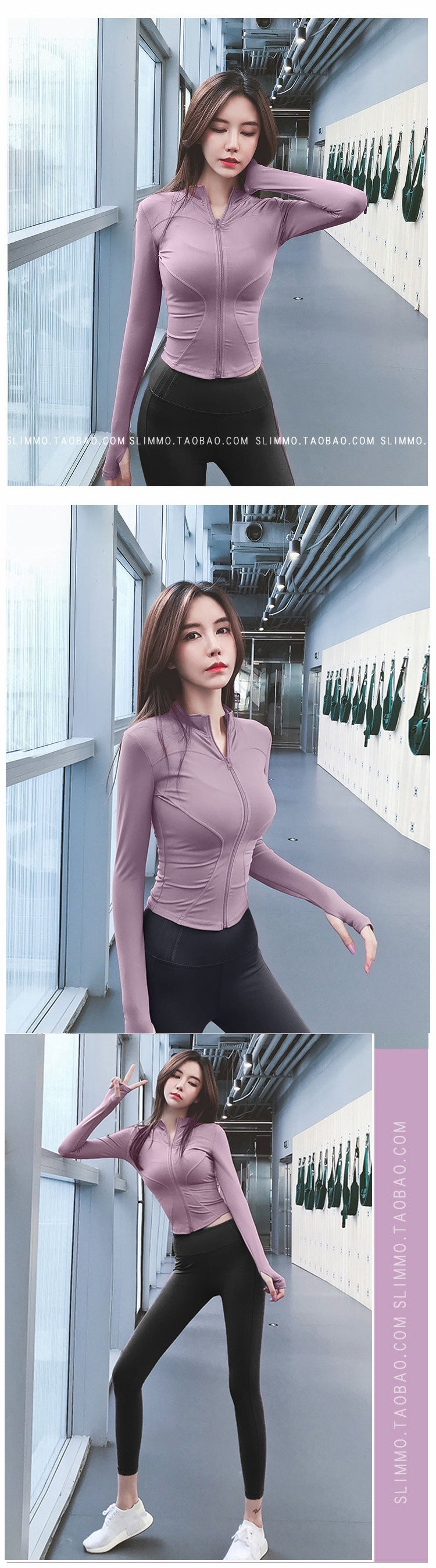 Spring Fitness Clothing Yoga Sports Jacket Women's Thin Slim-Fit Quick-Dry Stand-Up Collar Long-Sleeve Top High-End Fitness Wear