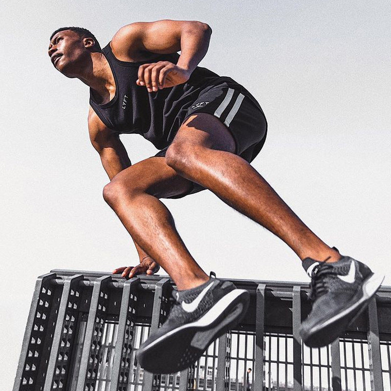 2021 spring and summer new elastic fitness shorts muscle fitness brother running sports leisure shorts men's wholesale