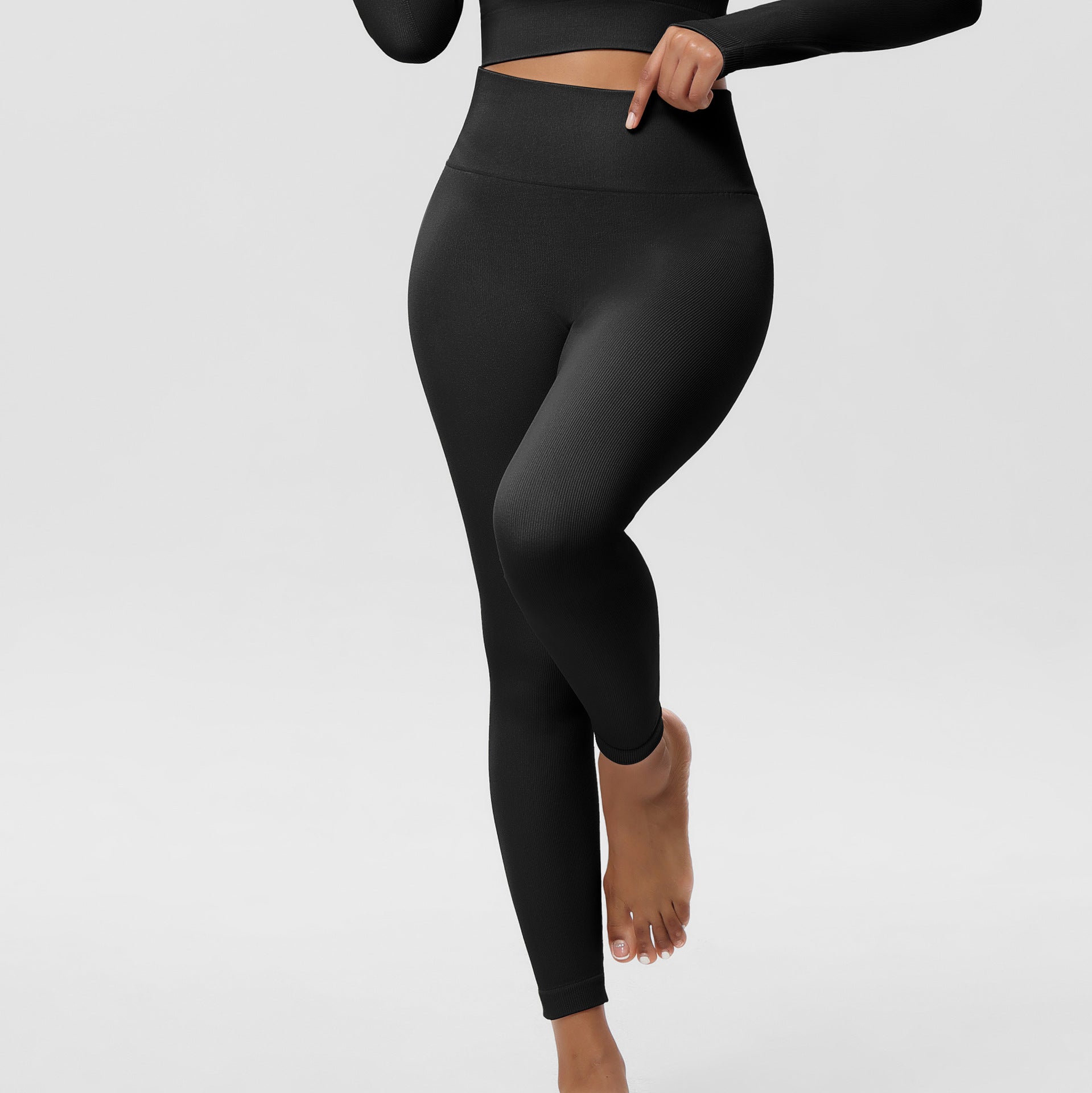Summer Outer Wearing Non-awkward Line Sports Yoga Seamless Hip Lifting Leggings Women's High Waist Hip Abdominal Tucking Pants