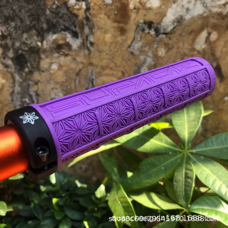 Cross-border wholesale Supacaz chrysanthemum handle set mountain bike silicone handle set off-road single lock shock-absorbing non-slip handle