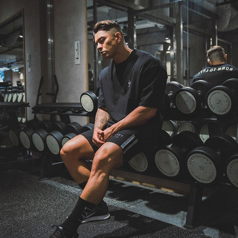2021 spring and summer new elastic fitness shorts muscle fitness brother running sports leisure shorts men's wholesale