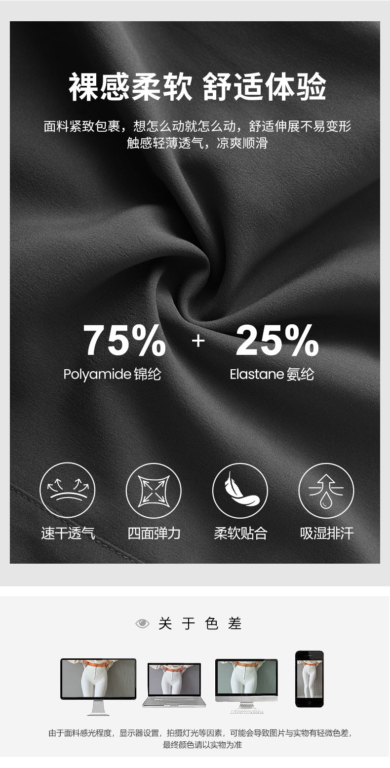 European and American New Style Women's High-Waisted Butt-Lifting Zipper Tummy Control Yoga Pants Nude Tight Leggings Wholesale
