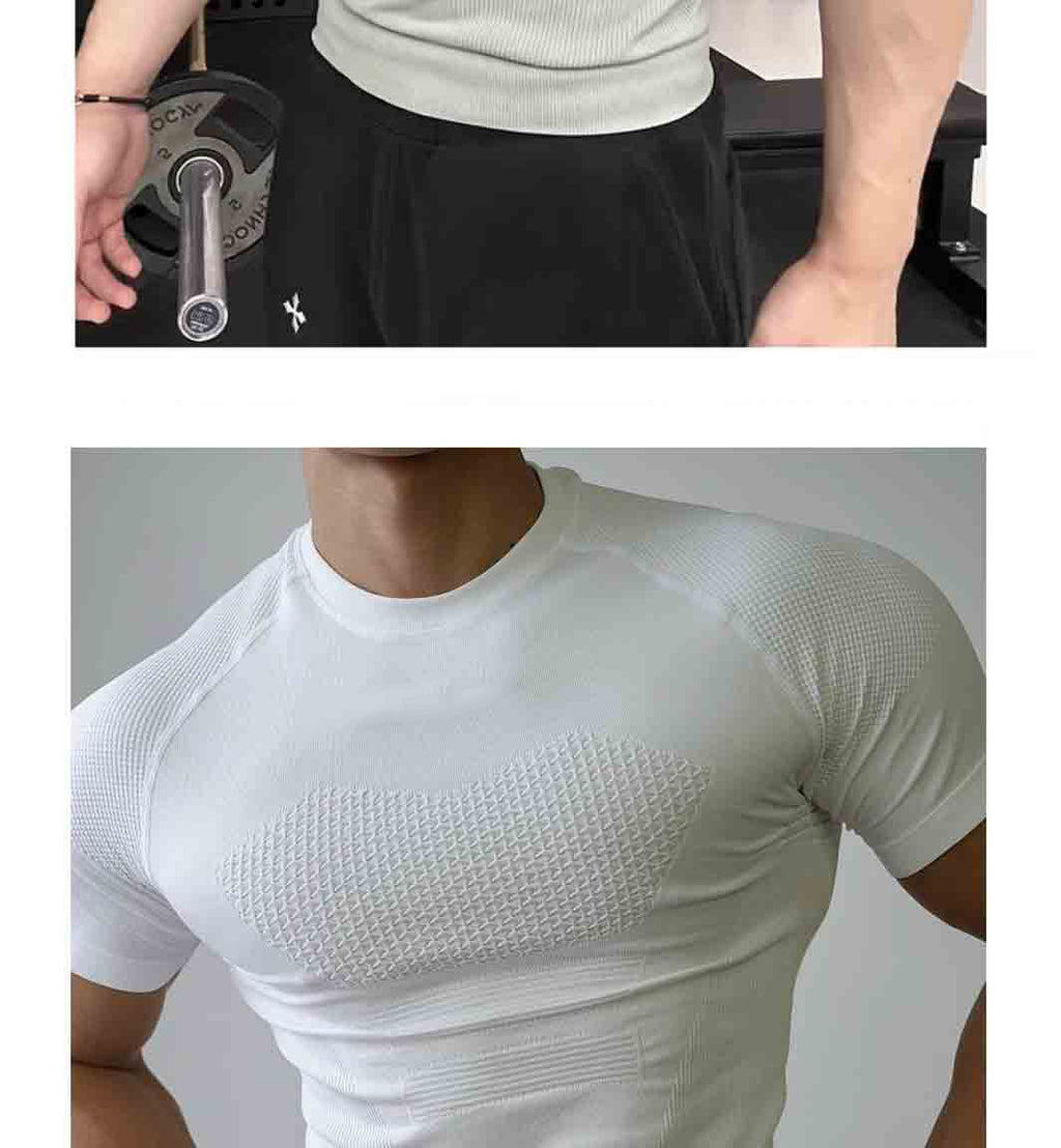 Summer Professional Fitness Wear Seamless Short-Sleeved Sports Men's Running Training Compression Tight-Fitting Outdoor Tops Quick-Drying T-Shirts
