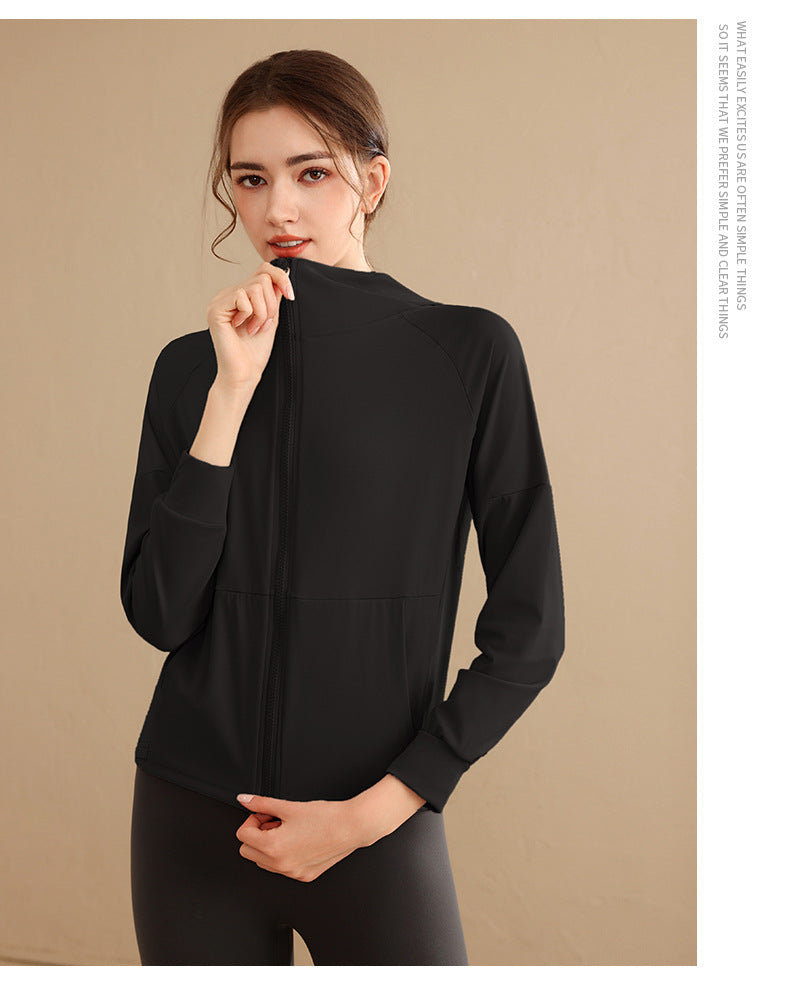 Loose Hooded Sports Jacket, Zip-Up Cardigan, Slimming Fitness Top, Plus Size Running Versatile Training Yoga Wear