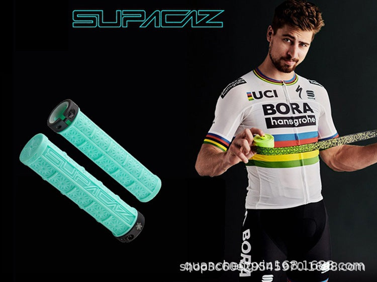 Cross-border wholesale Supacaz chrysanthemum handle set mountain bike silicone handle set off-road single lock shock-absorbing non-slip handle