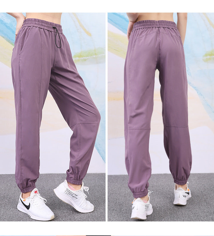 Women's Sports Pants Breathable Running Thin Leg Long Outdoor High Waist Quick-drying Loose Casual Yoga Fitness Pants