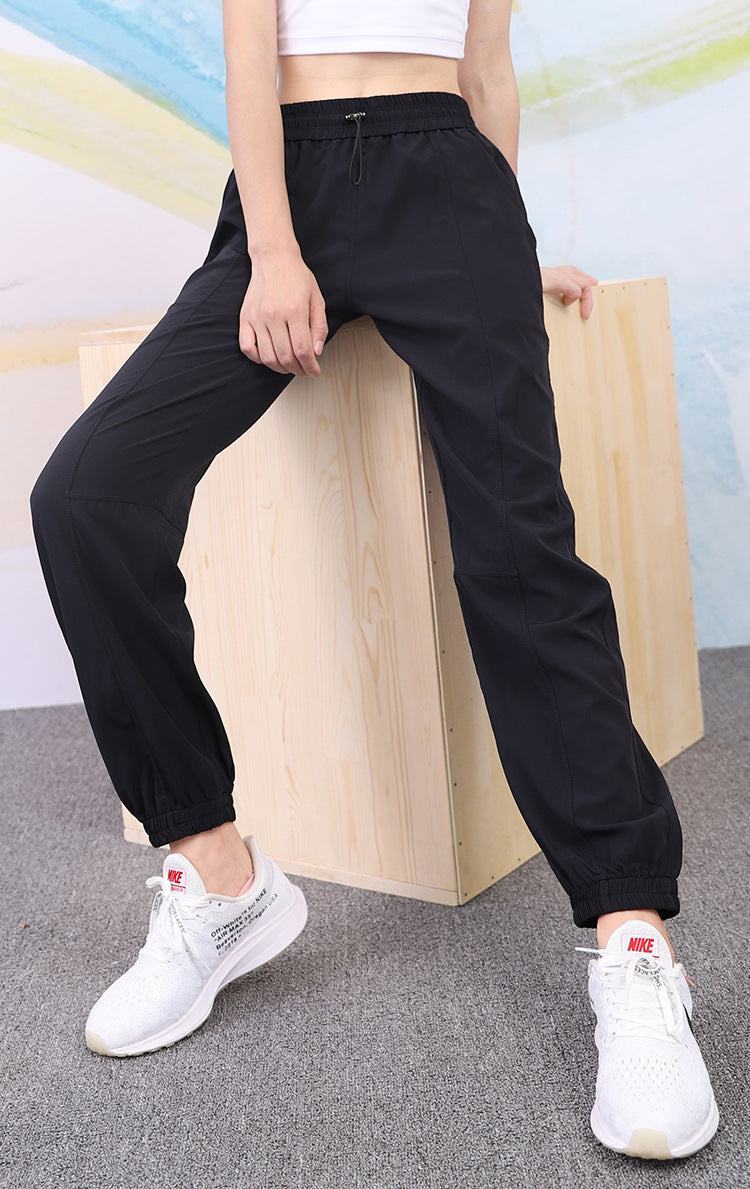 Women's Sports Pants Breathable Running Thin Leg Long Outdoor High Waist Quick-drying Loose Casual Yoga Fitness Pants