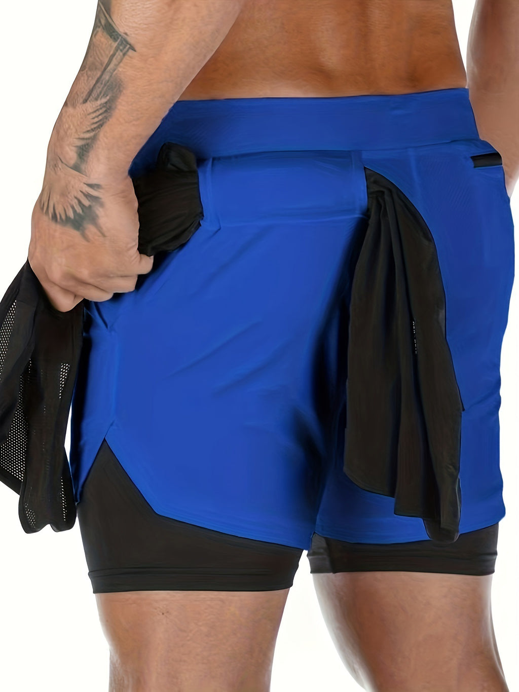 [Quick Dry Gym Shorts] Quick Dry Two-Layer Men's Gym Shorts