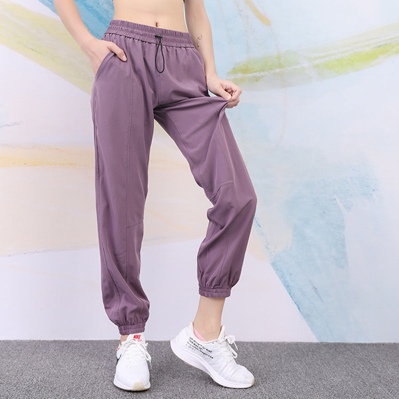 Women's Sports Pants Breathable Running Thin Leg Long Outdoor High Waist Quick-drying Loose Casual Yoga Fitness Pants