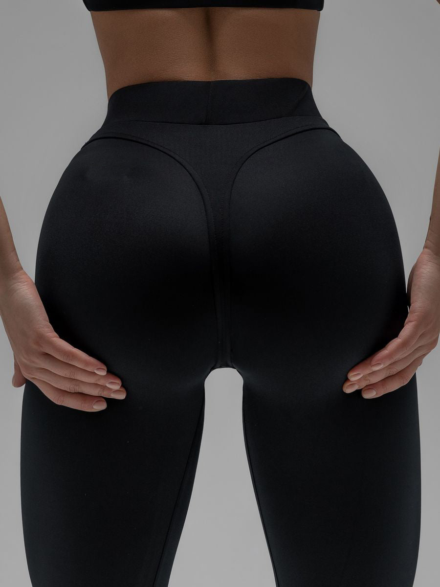 High-Waisted Tummy Control Fitness Pants for Women, Quick-Dry, High-Elasticity, Color-Blocked, Tight-Fitting, Trendy Peach-Lift Yoga Leggings