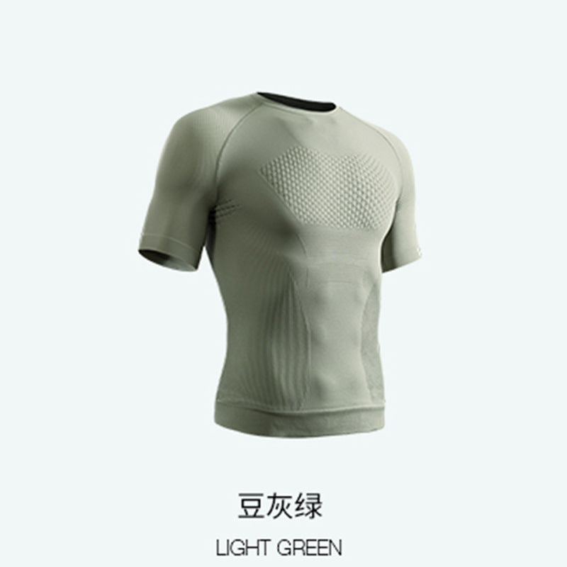 Professional Fitness Suit Seamless Short-sleeved Sports T-shirt Men's Summer Running Training Quick-drying Compression Tight Outdoor Top