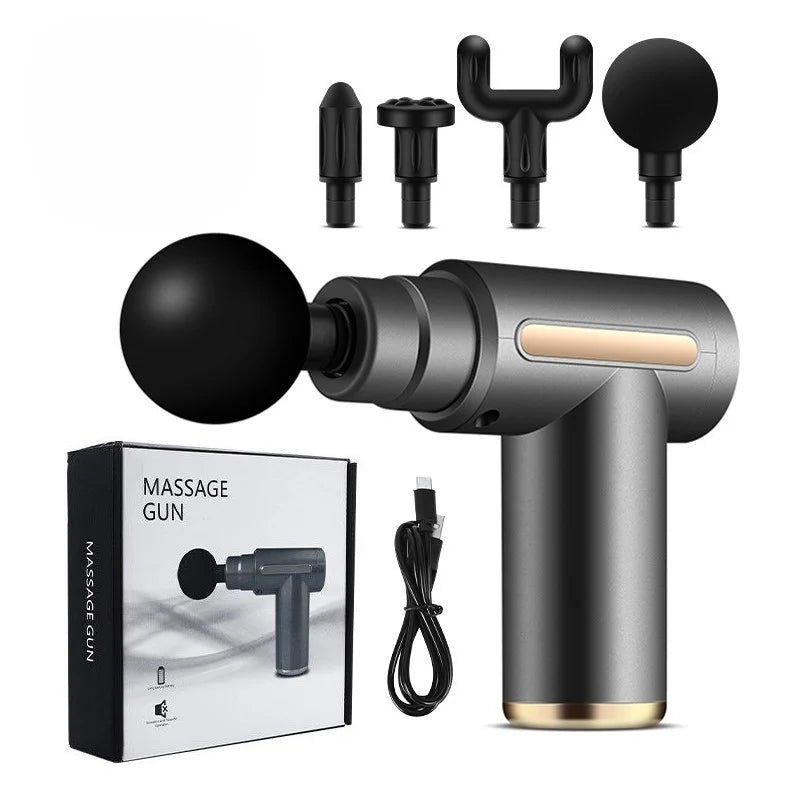 Mini Massage Gun – 6-Speed Muscle Relaxation Massager with 4 Heads for Foot, Neck & Body