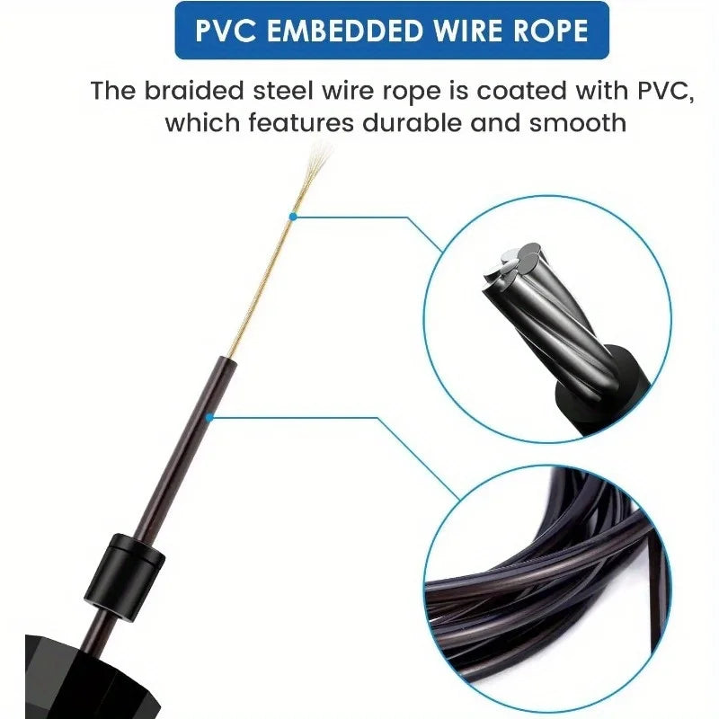 Adjustable Fitness Jump Rope Tangle-Free Fast Workout Rope with Ball Bearing Swivels for Men Women Aerobic Exercise Jump Rope