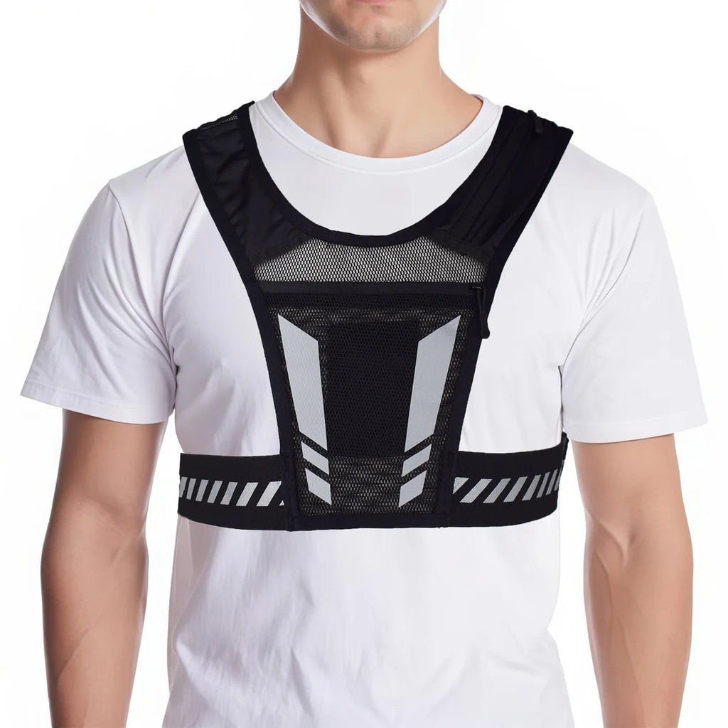 Adjustable Weighted Vest for Running & Fitness, Unisex Workout Vest with Reflective Strips, Breathable Strength Training Jacket