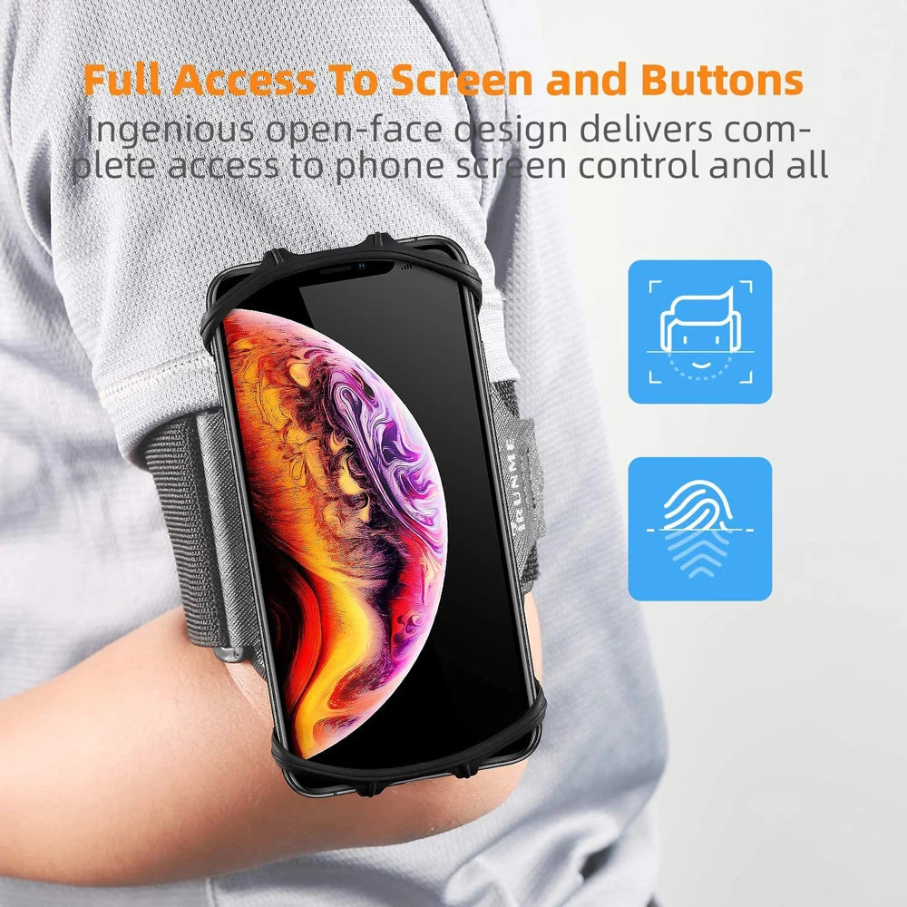 Wristband Phone Holder Mobile Removable 360°Rotating Running Phone Wrist Bag Takeaway Navigation Arm Bag for Fitness Cycling