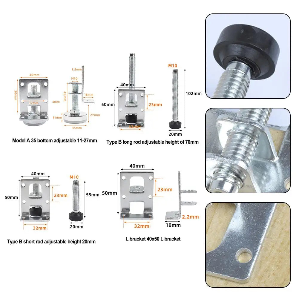 Adjustable Leveling Feet Heavy Duty Height Adjuster Furniture Leveler Foot Leveler Legs For Cabinet Table Workbench