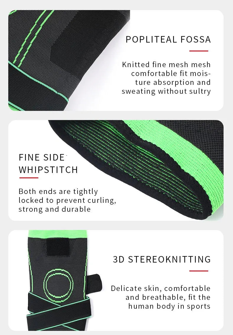 Knee Compressions Sleeve With Adjustable Straps Compression Bandage Protector Knee For Running Working Out Sport Wearing All Day