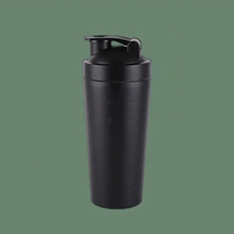Portable Stainless Steel Shaker Bottle Protein Powder Leak Proof Shaker Cup Sport Mug with Scale Outdoor Fitness Whey Shakes Cup