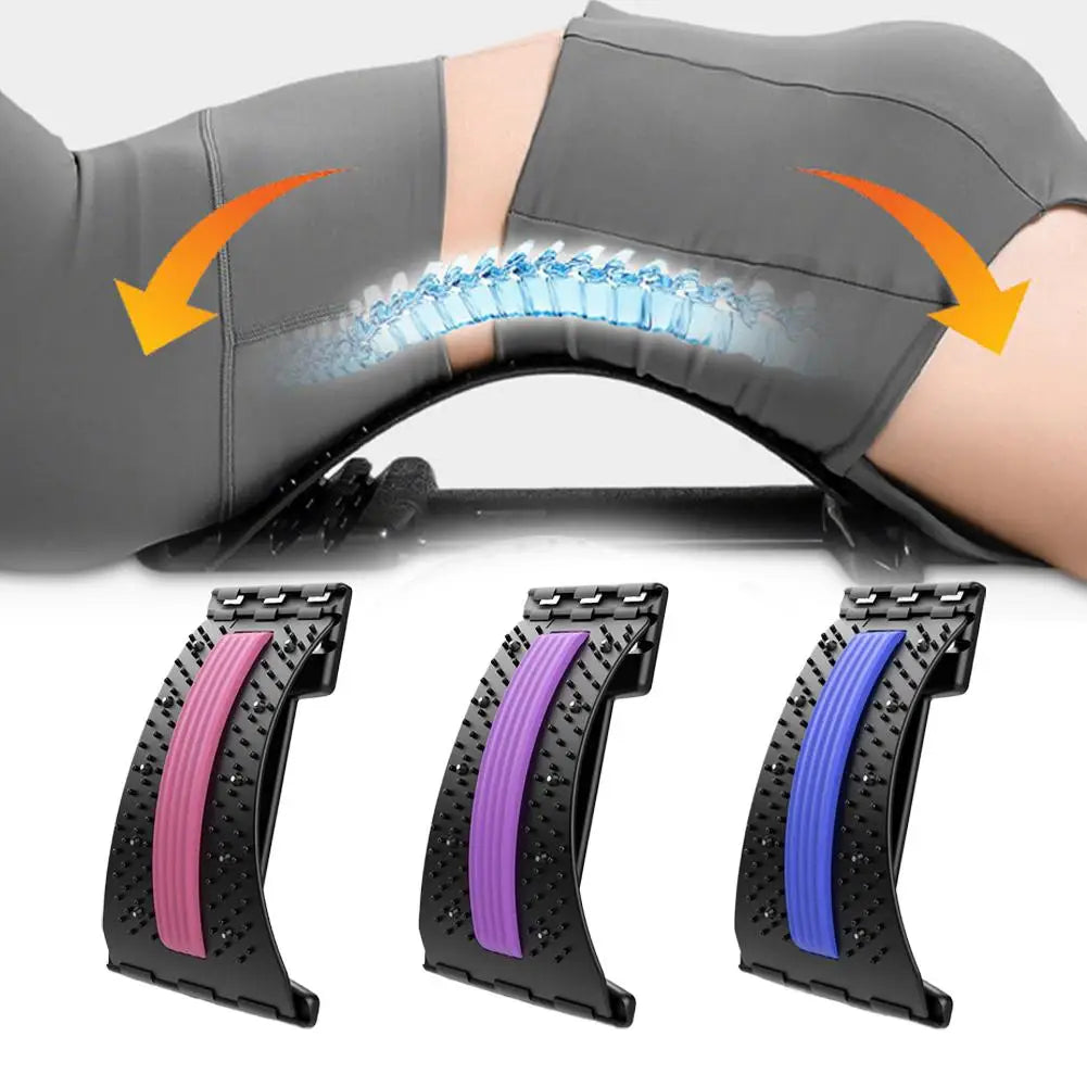 Lumbar Stretcher Massager Multi Level Adjustable Back Cracker Spine Correction Board Yoga Waist Fitness Support Traction Mat