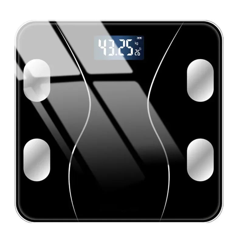 Bluetooth Body Fat Scale Rechargeable Digital Weight Scale High Precision Smart Body Composition Monitor with LCD Display Max 18